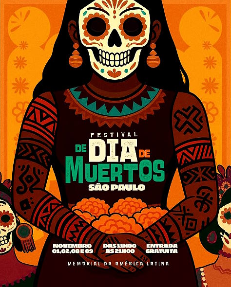 MEMORIAL DA AMÉRICA LATINA RECEBE O FESTIVAL DÍA DE MUERTOS 2025